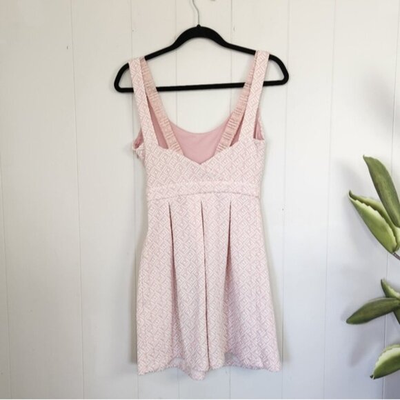 Stradivarius Pink Fit & Flare Sleeveless Tea Dress Mini Knee Length Soft Girl - Picture 2 of 11